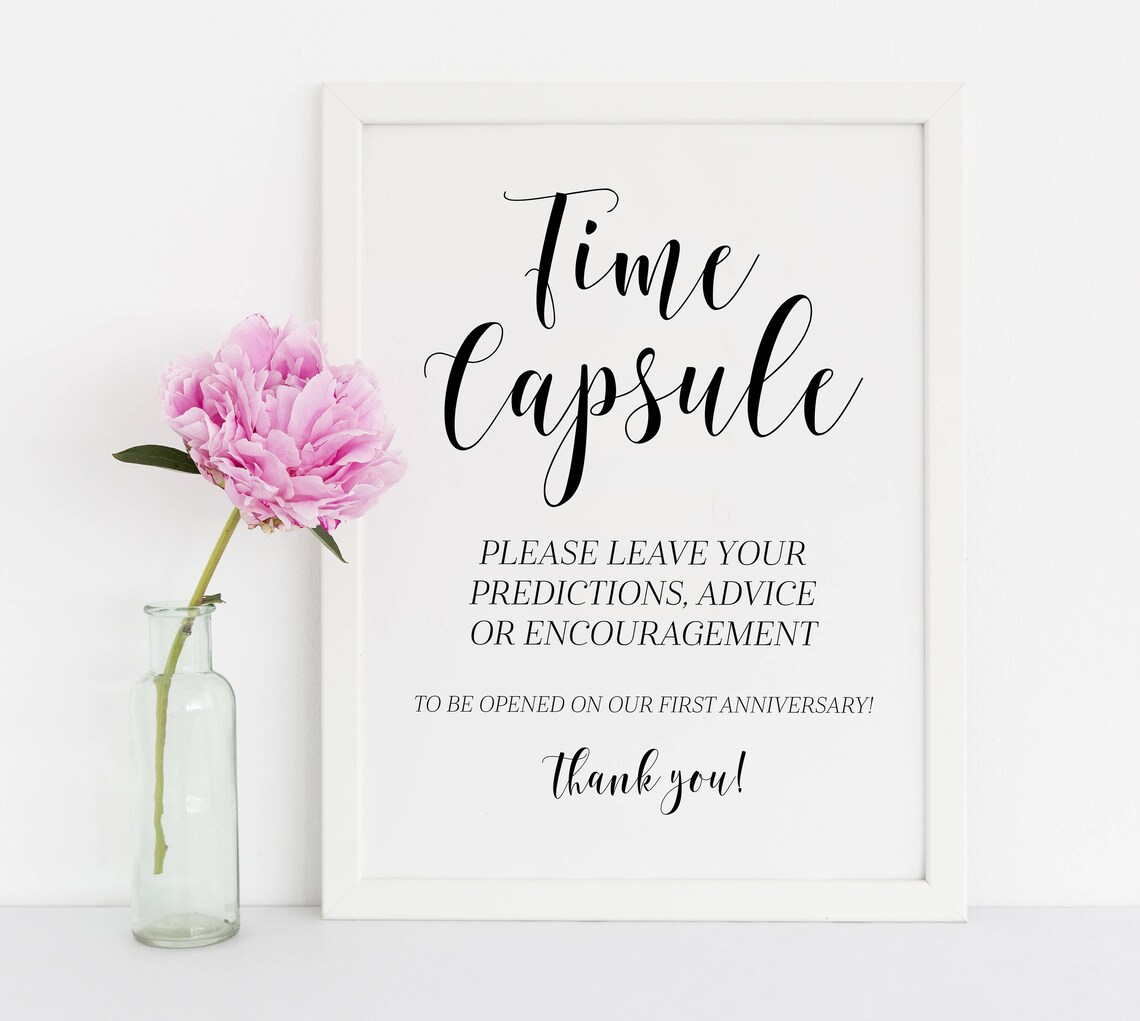Time Capsule Printable Time Capsule Wedding Wedding Signs | Etsy