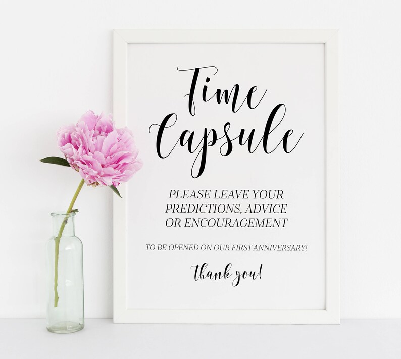 Time Capsule Printable Time Capsule Wedding Wedding Signs | Etsy