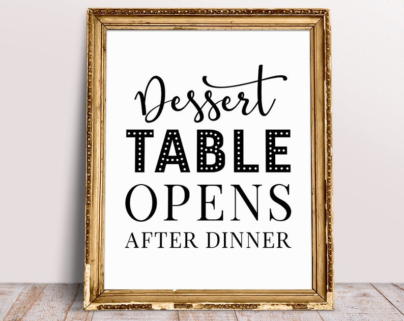 Dessert Table Opens After Dinner Wedding Dessert Table