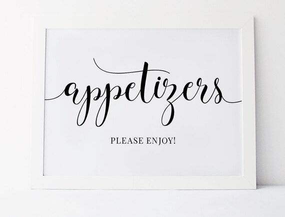 Appetizers Sign Wedding Reception Signs Wedding Appetizers Etsy