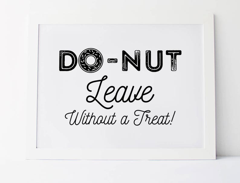 Donut Leave Without A Treat Wedding Donut Sign Donut Wall | Etsy