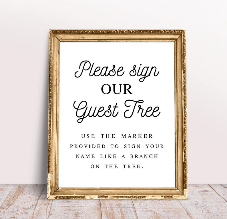 Please Sign Our Guest Tree Wedding Signs Guest Tree Sign | Etsy