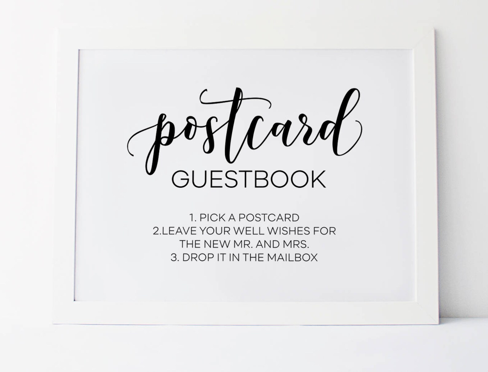 Postcard Guestbook Sign Wedding Signage Postcard Guest Book Etsy