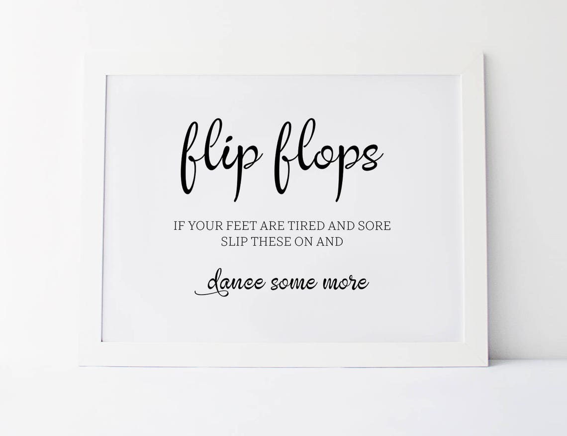 Wedding Flip Flops Sign Wedding Sayings Wedding Reception - Etsy