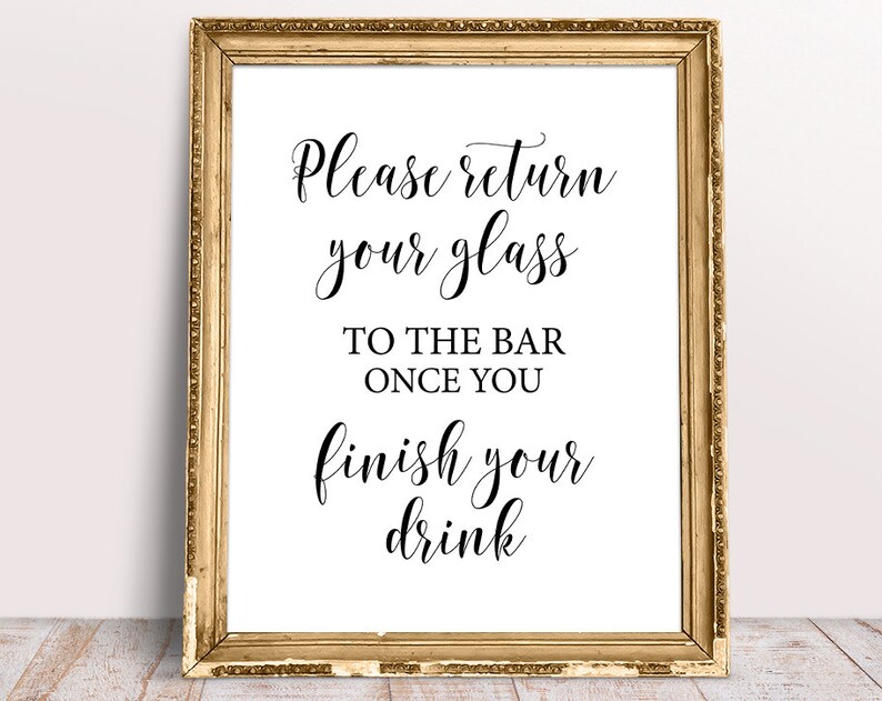 Please Return Your Glass To The Bar Once You Finish Your Etsy