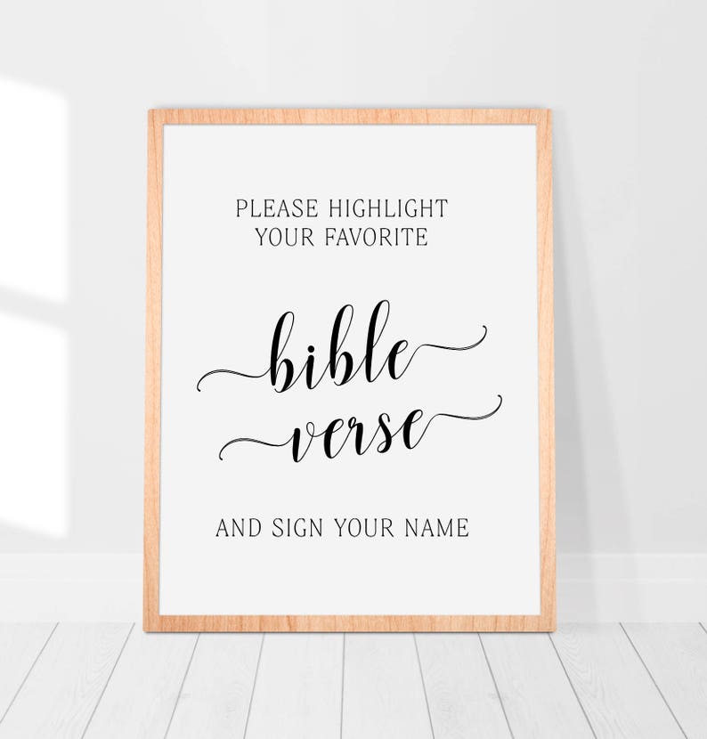 Highlight Your Favorite Bible Verse Please Sign Wedding - Etsy