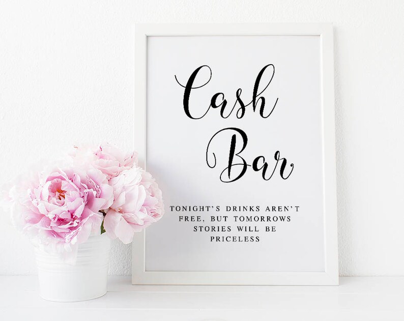 Cash Bar Wedding Bar Sign Bar Signage Bar Sign Wedding Etsy France