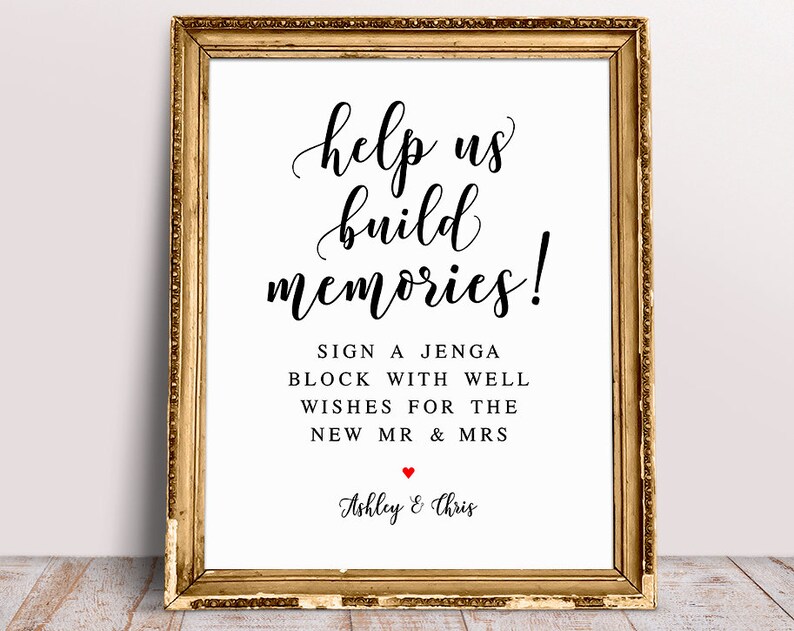 Help Us Build Memories Sign A Jenga Block Wedding Jenga | Etsy