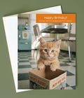 Funny Kitten Birthday Card – Retro Style Cat Mom Cat Dad Parent Gift