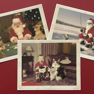 Christmas Cat Trio - funny, retro style cards - set of 3