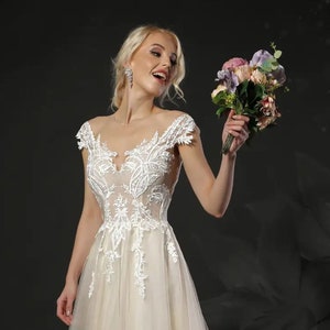 Romantic Wedding Dress,Vintage-Inspired Bridal Gown,Fairy Tale Wedding Dress, Wedding dress, Wedding gown, Aline wedding dress
