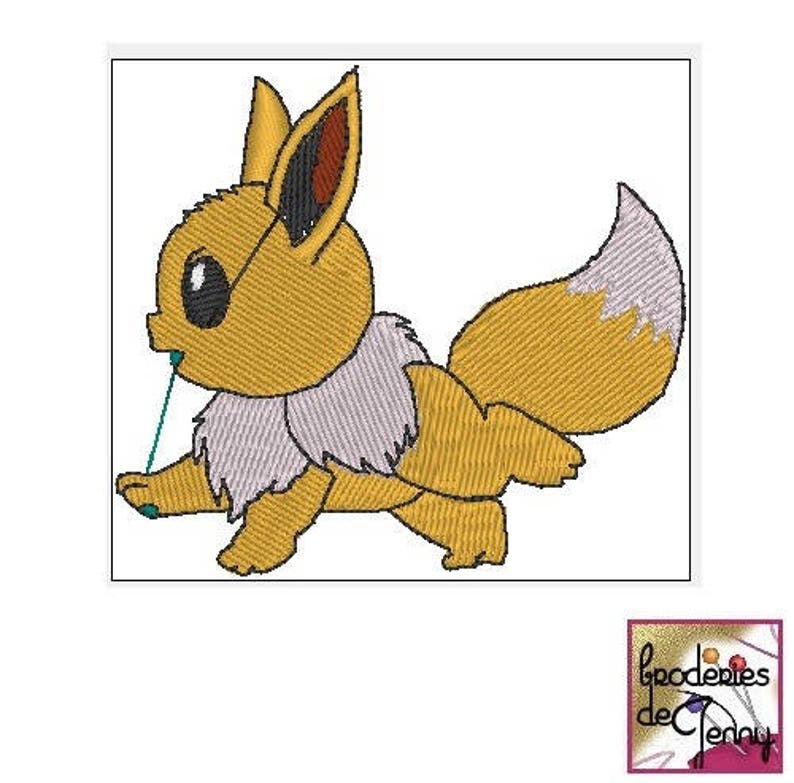 Embroidery embroidery file format: little Eevee pokemon | Etsy