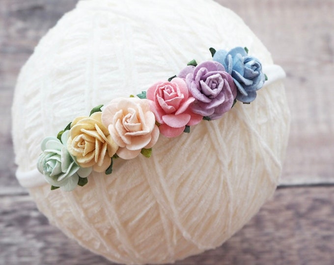 Rainbow Headband Rainbow Baby Flower Headband Baby Bow Etsy