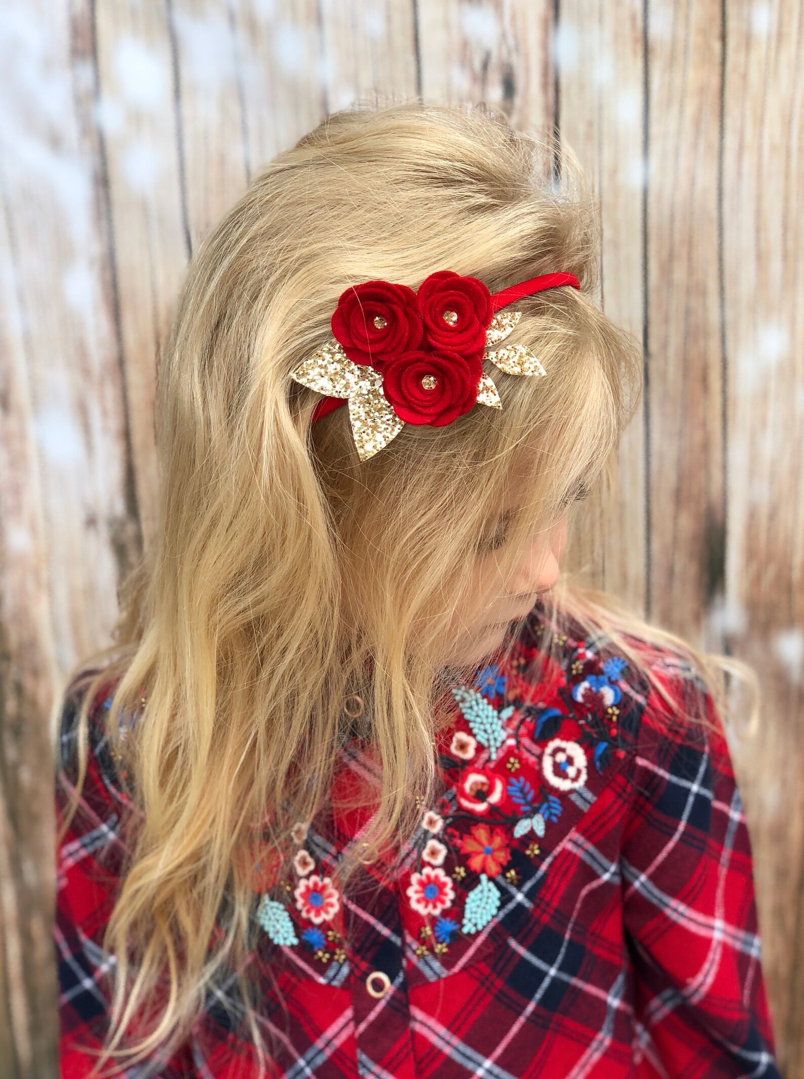 Red Flower Crown Gold Flower Crown Felt Flower Crown Etsy