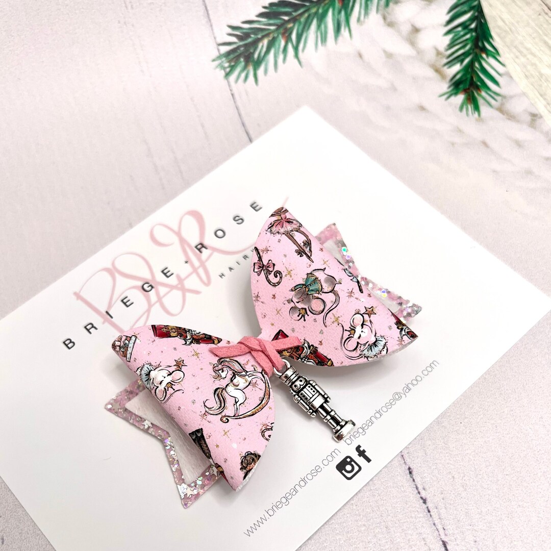 Nutcracker Hair Bow Pink Bow Glitter Headband Gift for Etsy