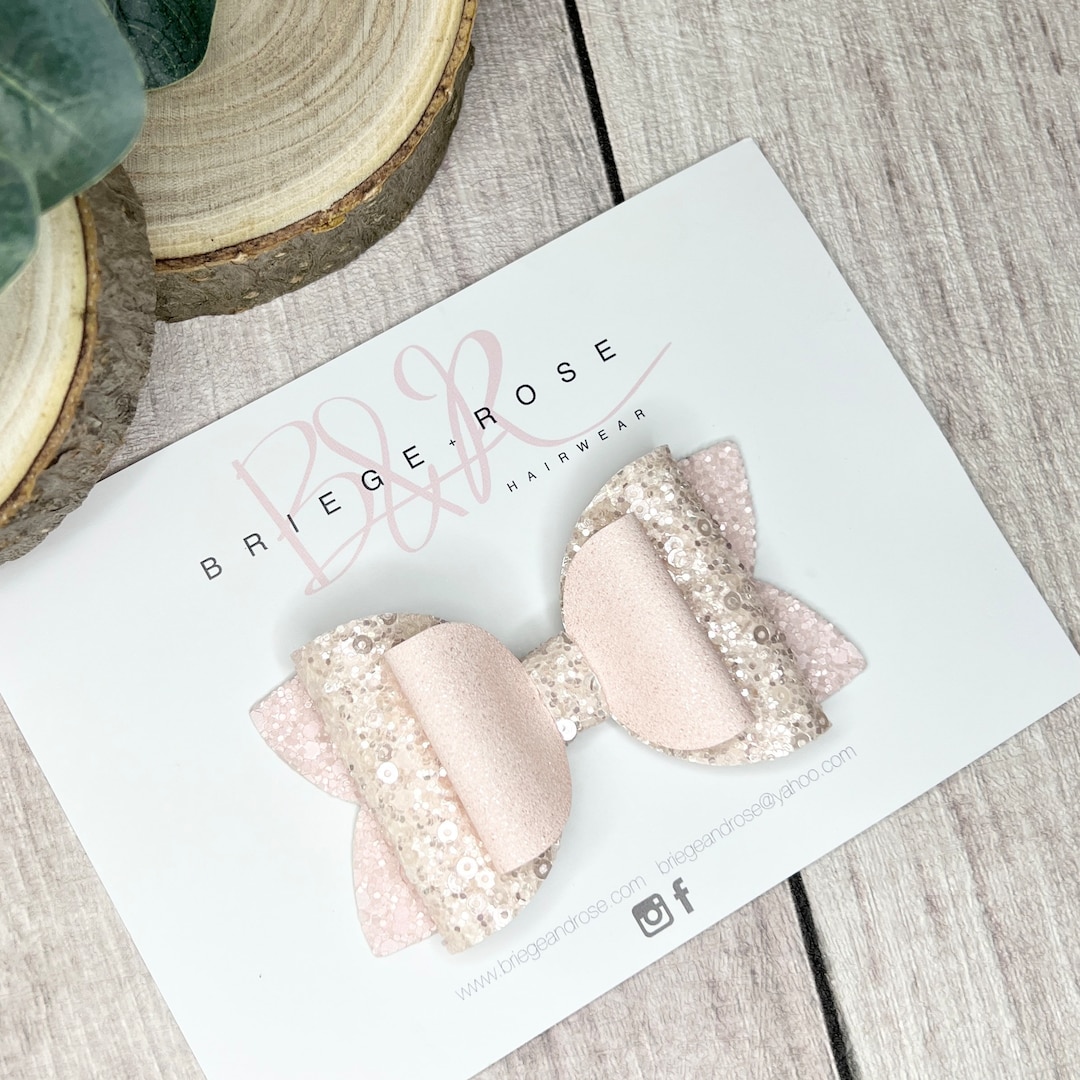 Pink-White Bow Baby Hair Clips main image 0