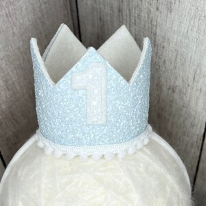 Baby boy 1st birthday, first birthday crown, blue glitter headband, boys birthday gift, cake smash prop, newborn photo prop, boys blue crown
