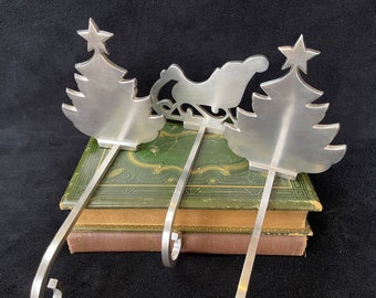 Brass Christmas Stocking Holders - Set of 3 - Silver!