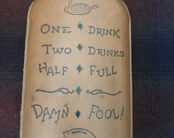 SALE!! Vintage leather-covered glass flask