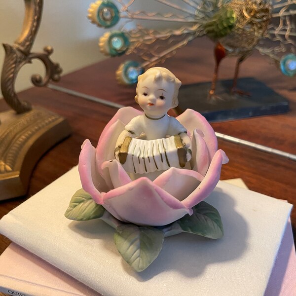 Lefton Child in Rose Figurine
