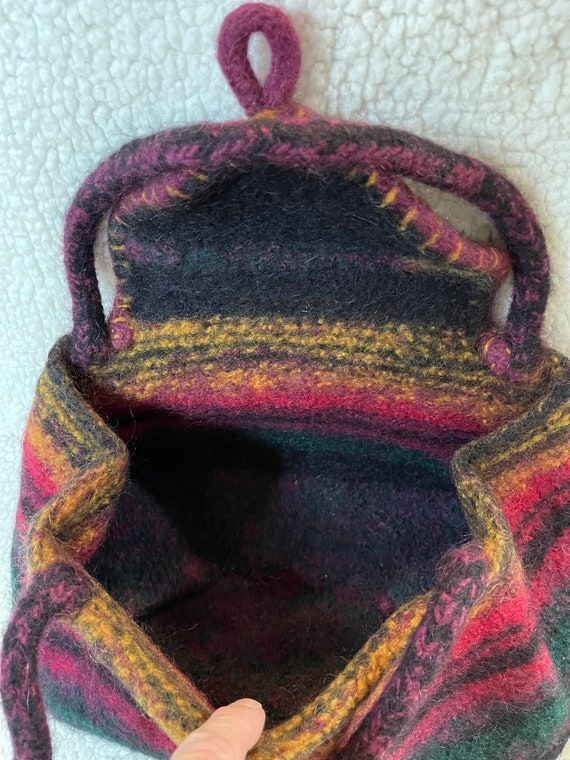 Hand Knit - 100% Wool - Felted Handbag - image 7