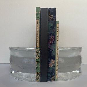 Blenko Glass Bookends - Glacier Waterfall