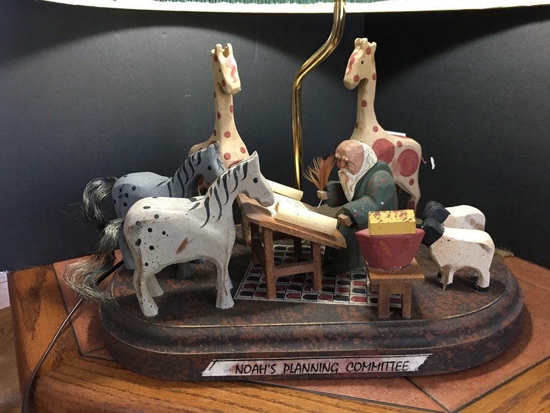 Noahs Ark Lamp By Barry Grosscup Artist Signed | Etsy