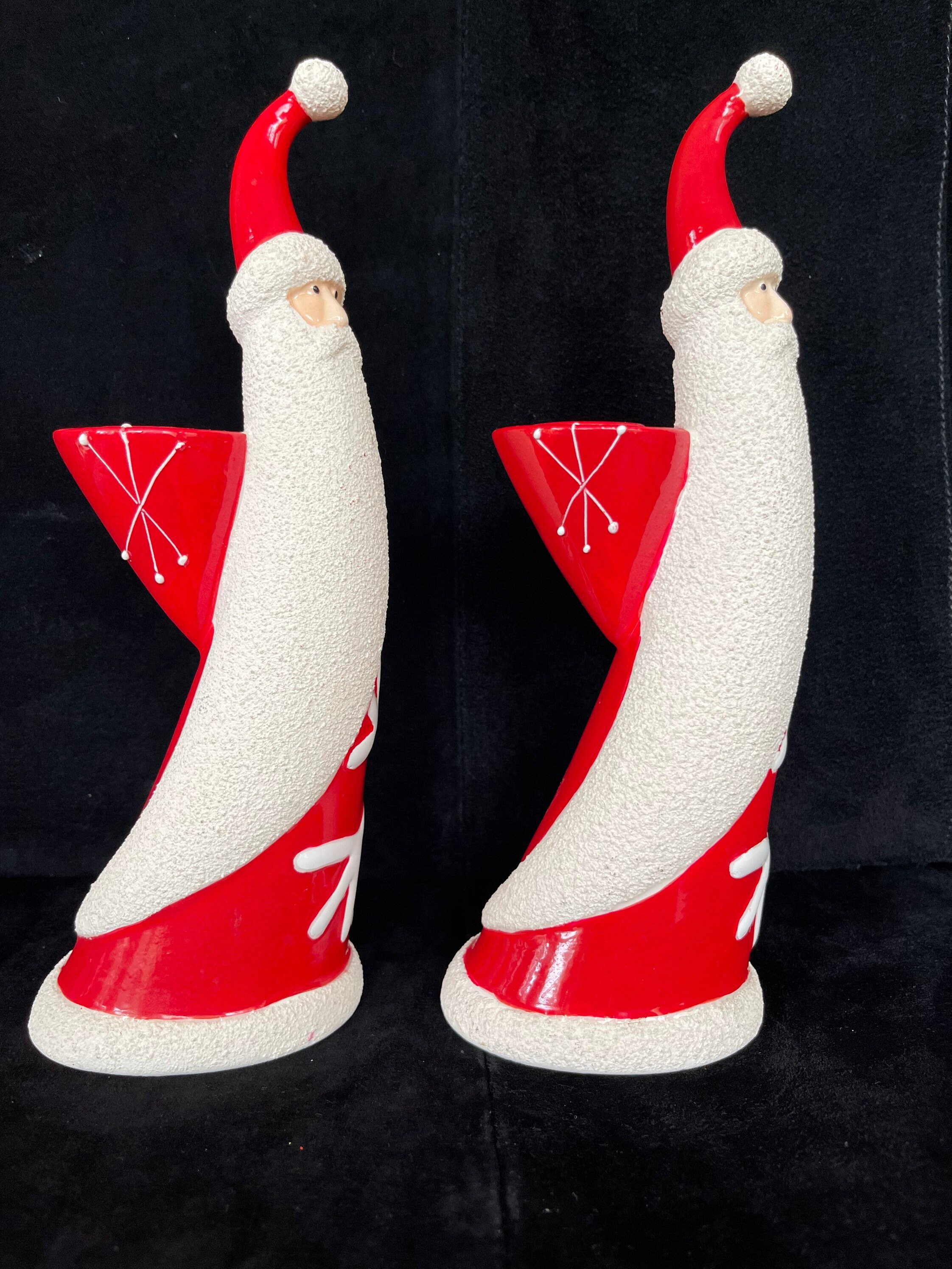 Santa Claus Candleholders Set of 2 | Etsy