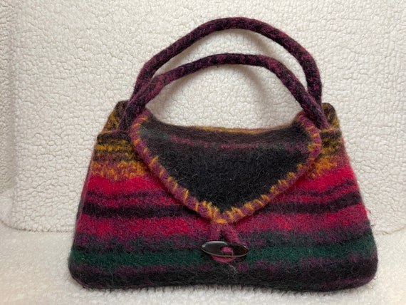 Hand Knit - 100% Wool - Felted Handbag - image 1