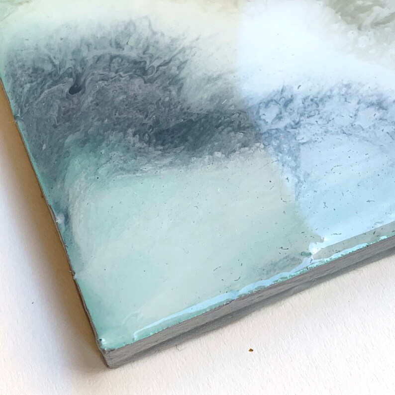 Modern Marble Wall Art 12x24 Resin on Wood Etsy
