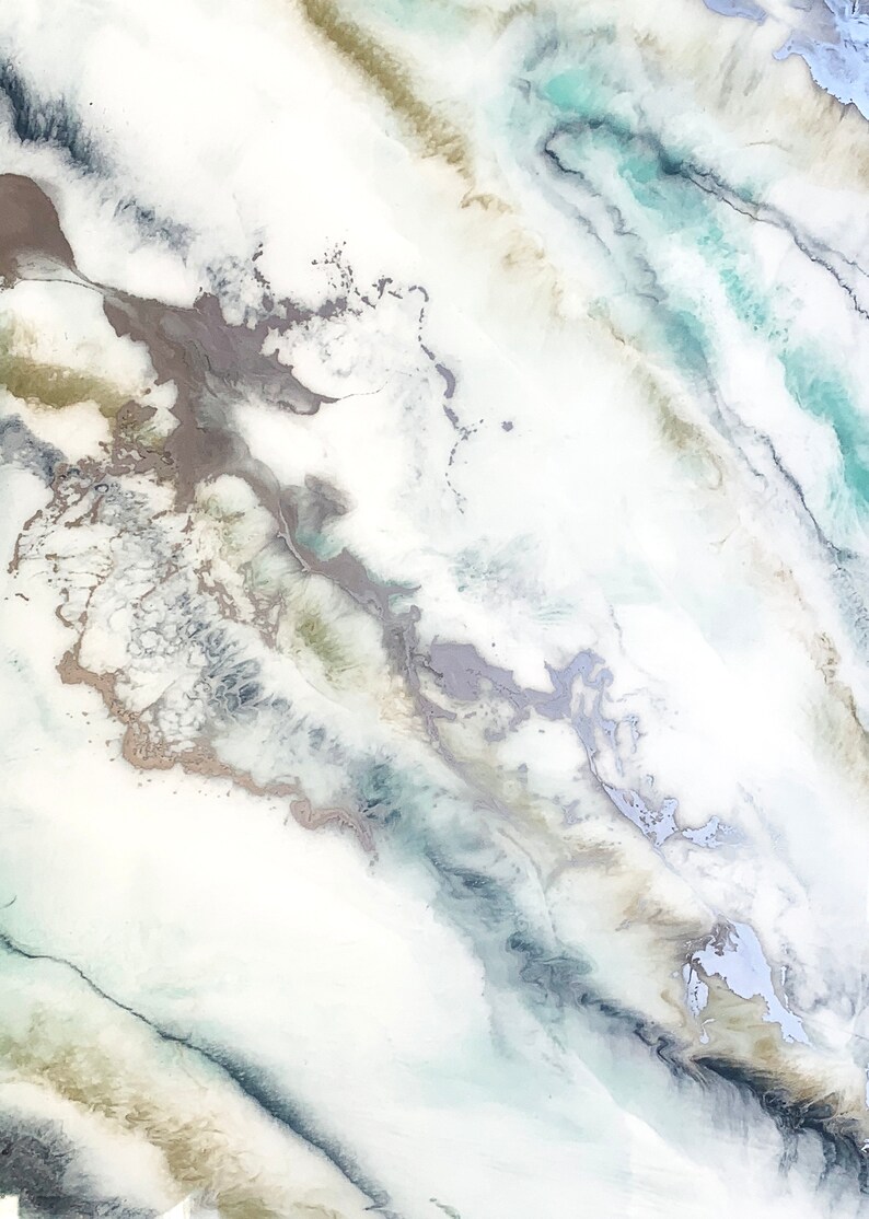 Modern Marble Wall Art 12x24 Resin on Wood Etsy