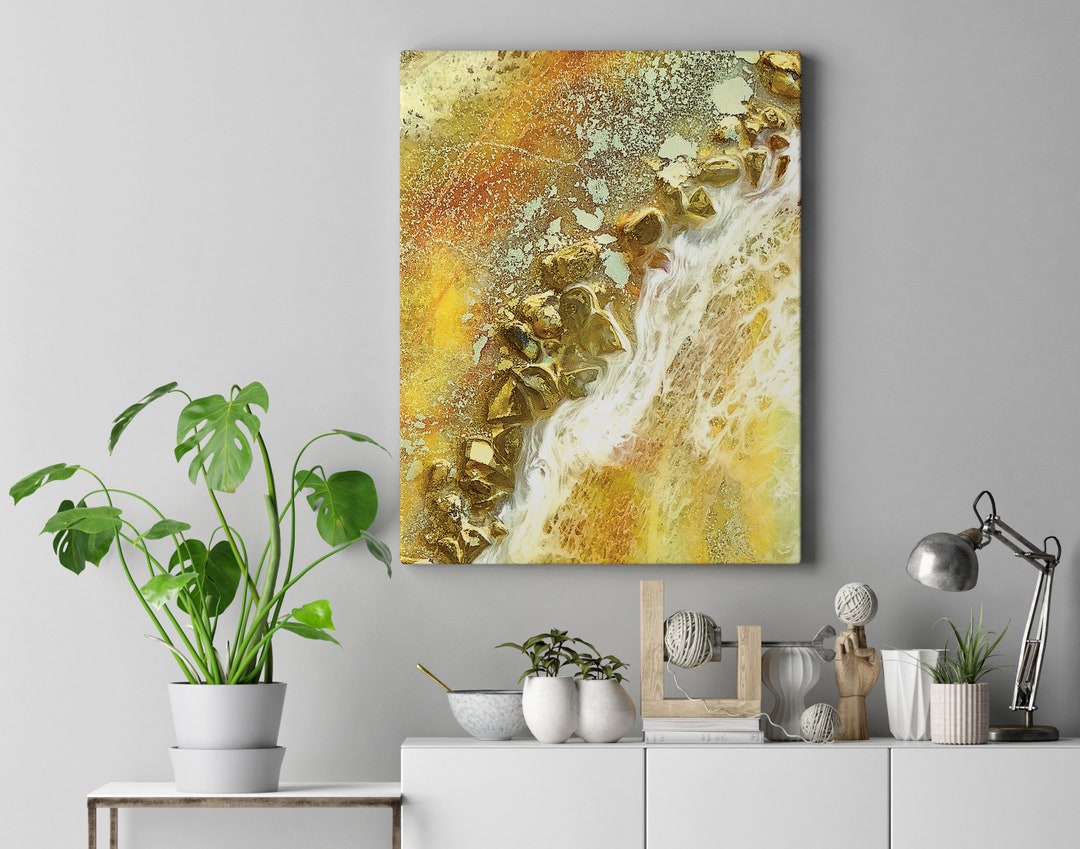 Yellow Abstract Art Print, Yellow Modern Art, Yellow Art Work, Printed