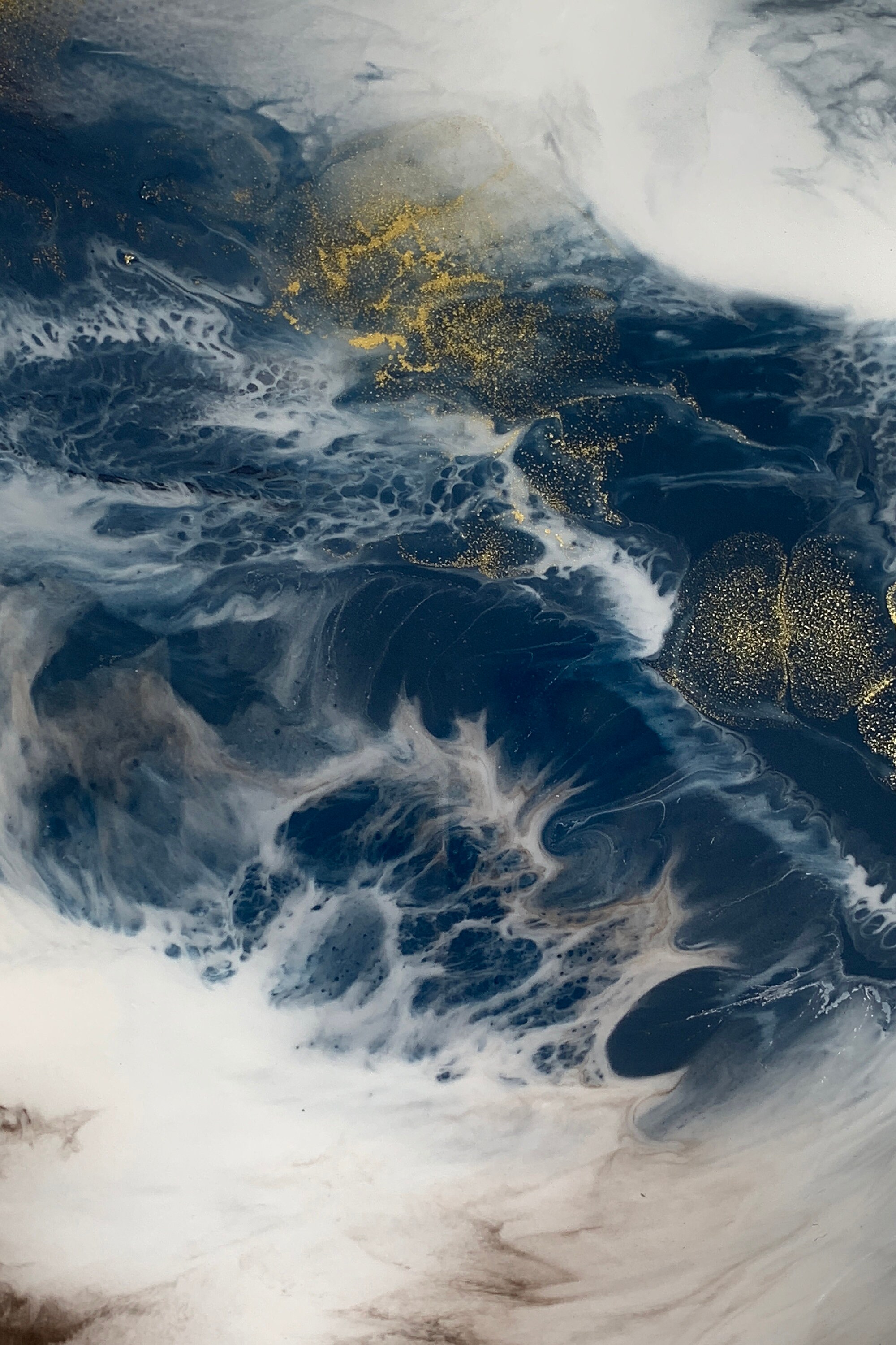 Marble Painting set of 2 Made With Poured Resin Marble Wall Decor