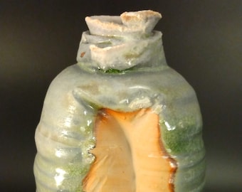 Wood fired vase, small bud vase
