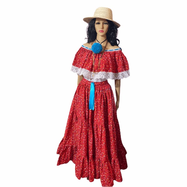 Panamanian Traditional Dress Montuna Style Pollera de Zaraza