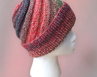 Handknit Spiral Design  Beanie Hat  - Knit to order
