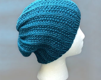 Super Slouchy Beanie Hat, handknit slouchy beanie,  Chunky knit slouch hat fits adults & teens - Ready to ship