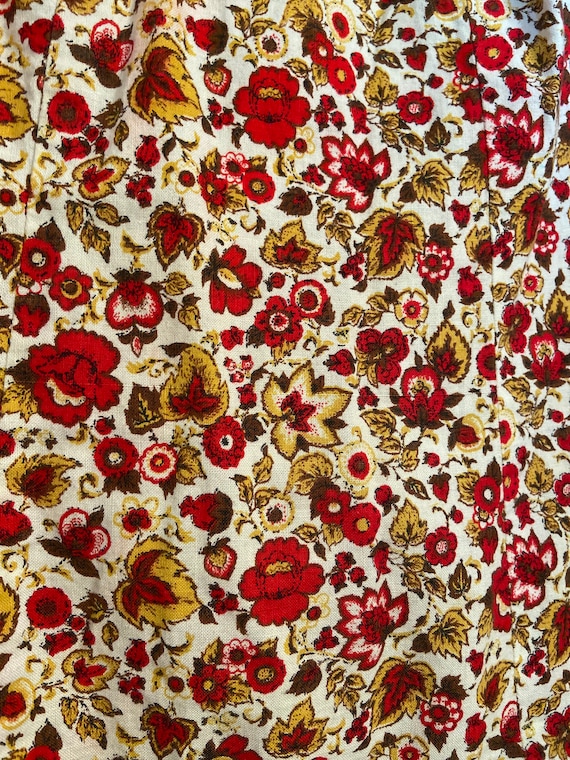 Red Ditzy Floral Shift Dress - Vintage Handmade 1… - image 6
