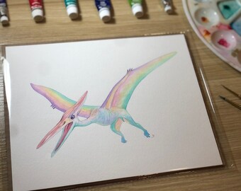 Original PTEROSAUR 8x10" watercolour painting