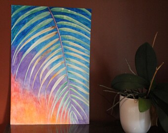 Tropical Fern, original watercolour 12x18"