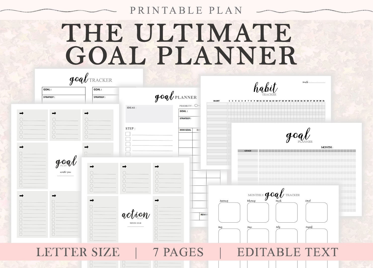 goal planner insert pdf a4 Ultimate Printable Planner Bundle | Etsy