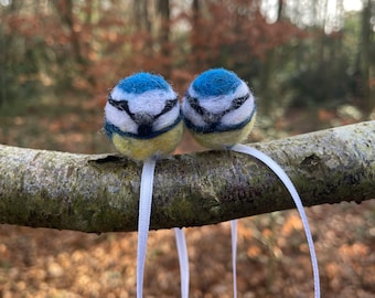 Blue Tit gifts, Blue Tit bookmark, needle felted Birds, Bird lover gift