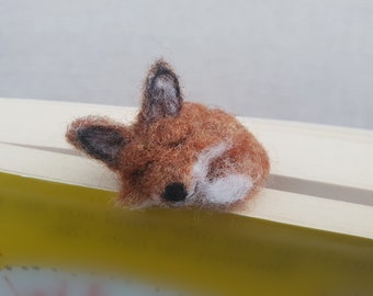 Fox bookmark, needle felted Fox, Fox gifts