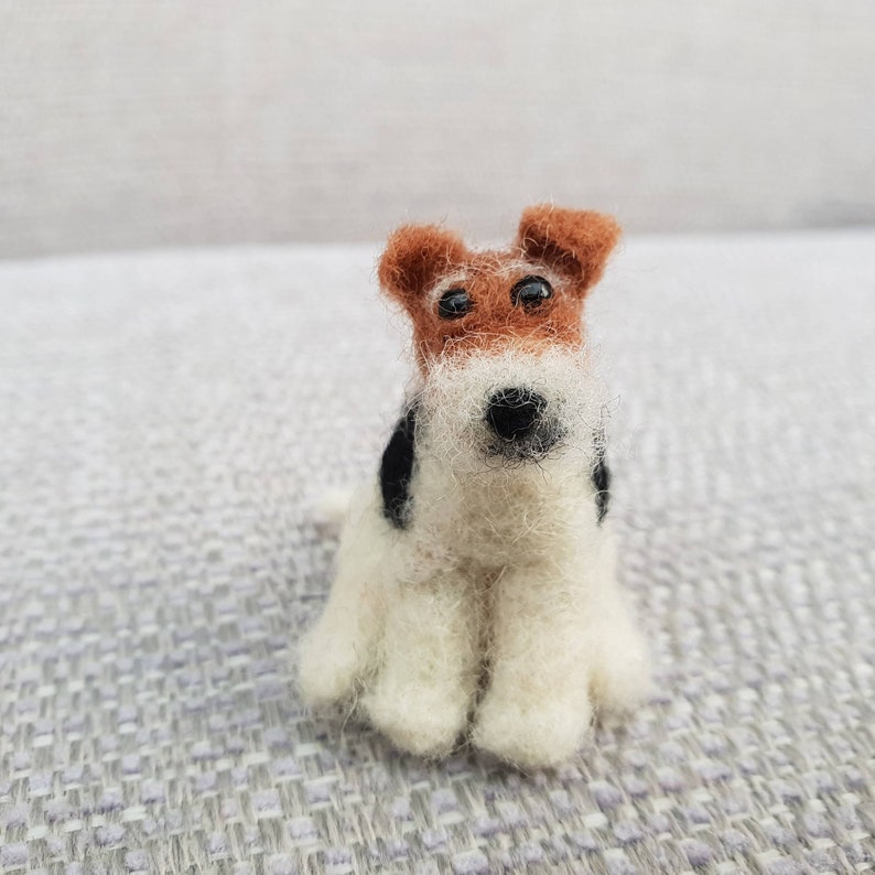 Wire Haired Fox Terrier needle felted wire hair Fox Terrier Etsy