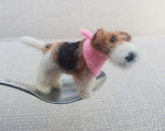 Miniature felted Fox Terrier, Wire Haired Fox Terrier gifts