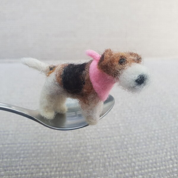 Miniature felted Fox Terrier, Wire Haired Fox Terrier gifts