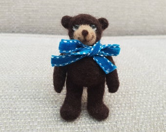 Brown Bear brooch, needle felted Bear, Bear lover gifts