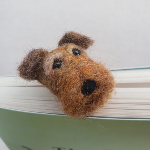 Irish Terrier bookmark, needle felted Irish Terrier, Irish Terrier gifts