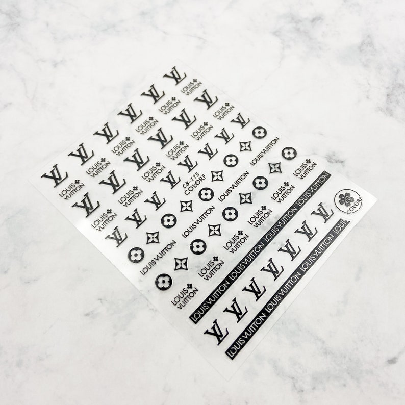 Louis Vuitton Supreme Nail Decal for Nail Art Nail Sticker | Etsy