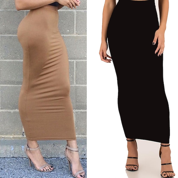black bodycon maxi